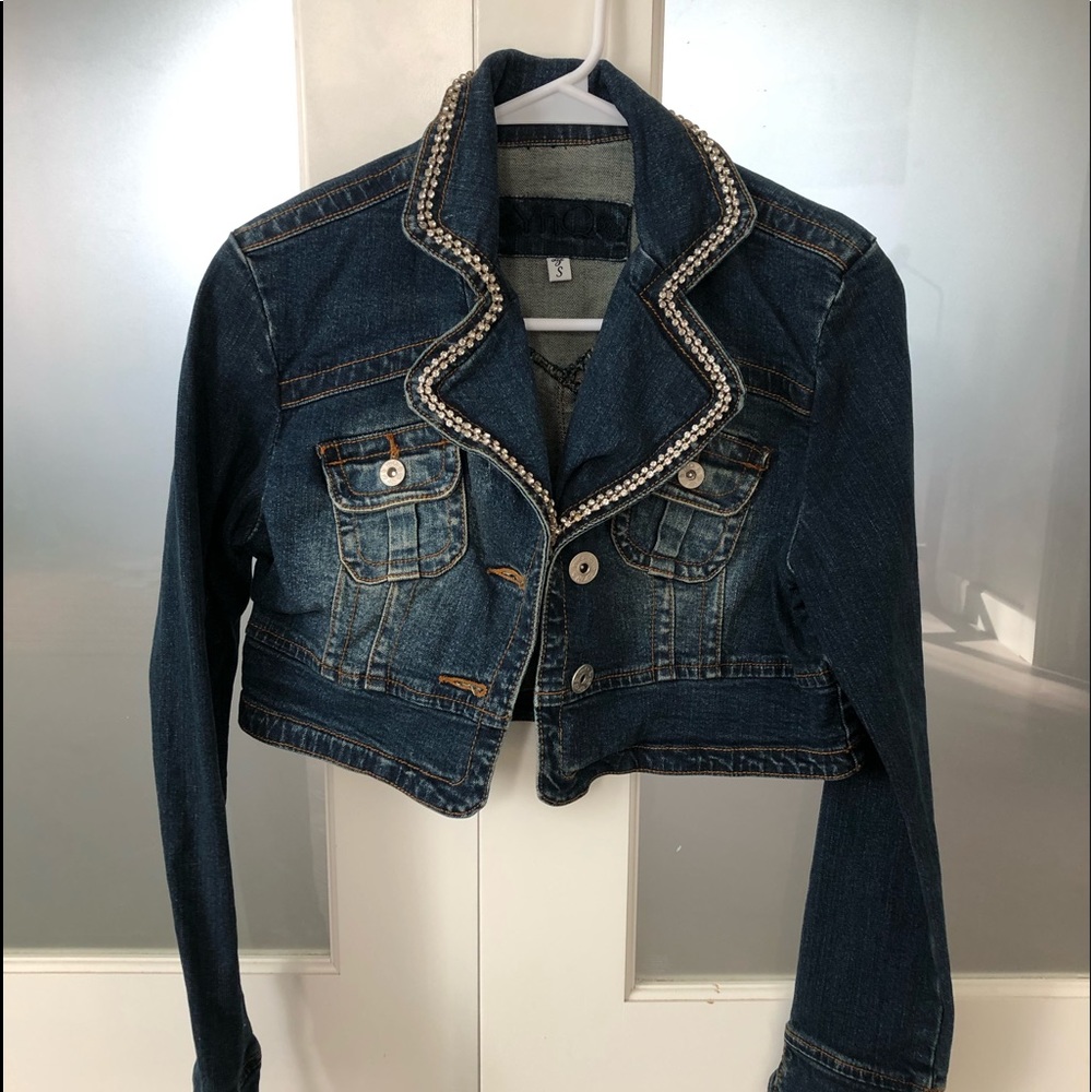Rhinestone embellished jean jacket
